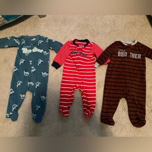 Carter’s 6mo “Little Brother” footie pajamas